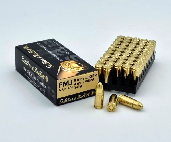 Munition Kurzwaffe Pistole Sellier & Bellot 9mm Luger 124grs. Vollmantel