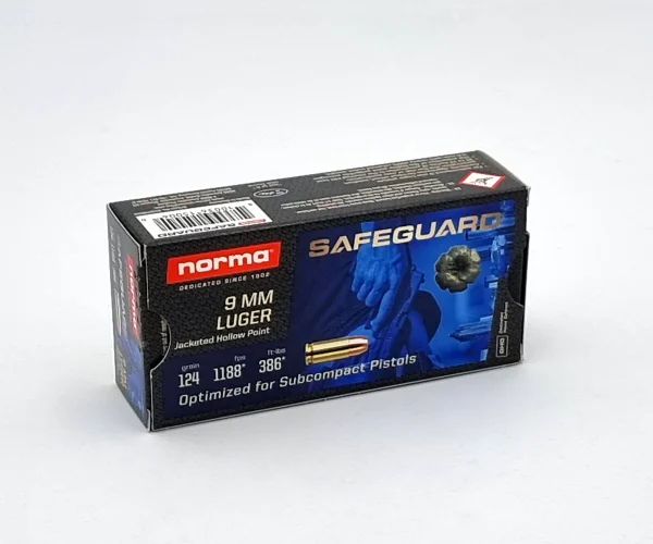 Norma 9 mm Luger Safeguard JHP  8,0g/124grs.