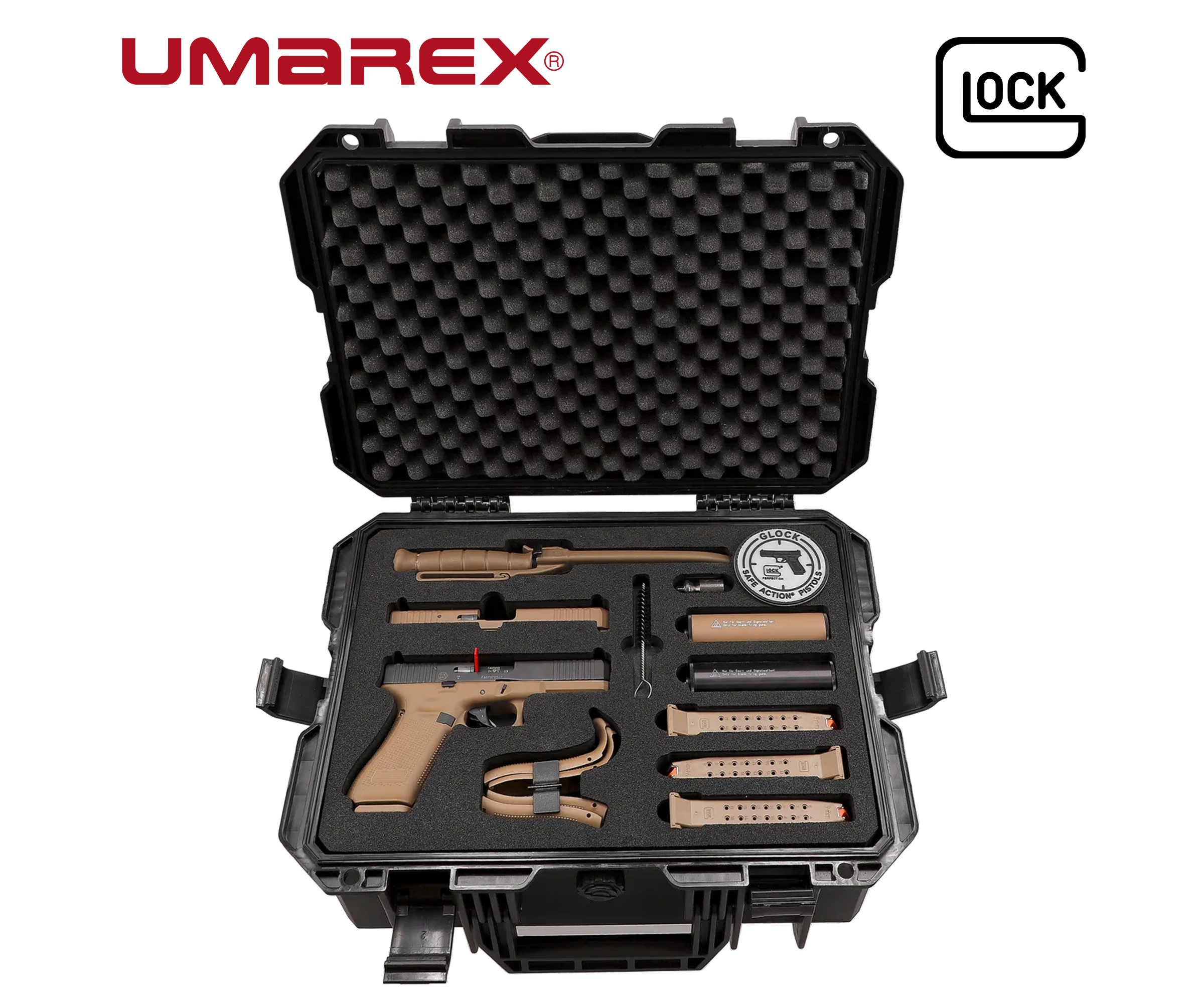 UMAREX GLOCK 17 Gen5 SV Double Set 9 mm P.A.K., Schwarz und Coyote