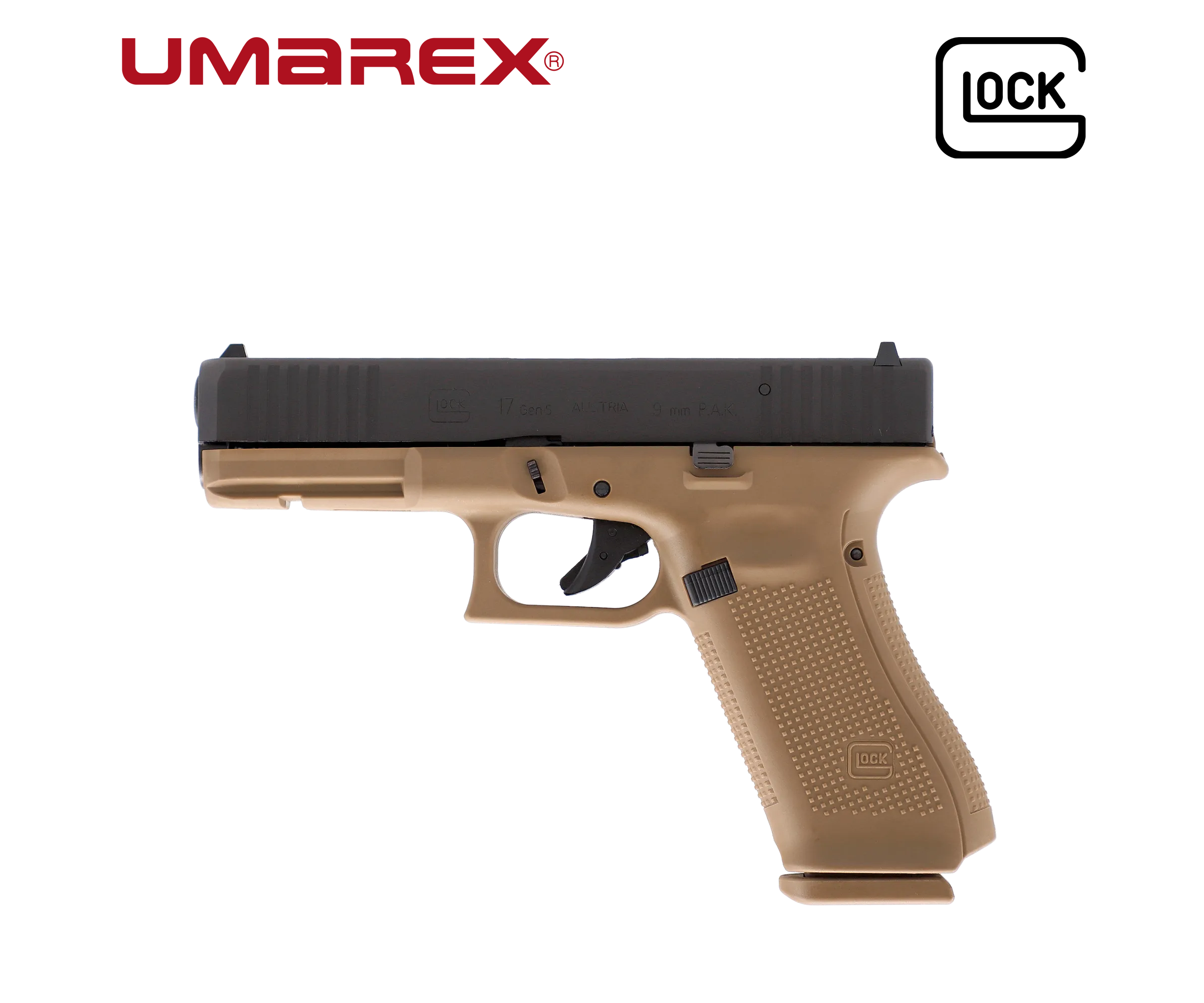 UMAREX GLOCK 17 Gen5 SV Double Set 9 mm P.A.K., Schwarz und Coyote – Bild 2