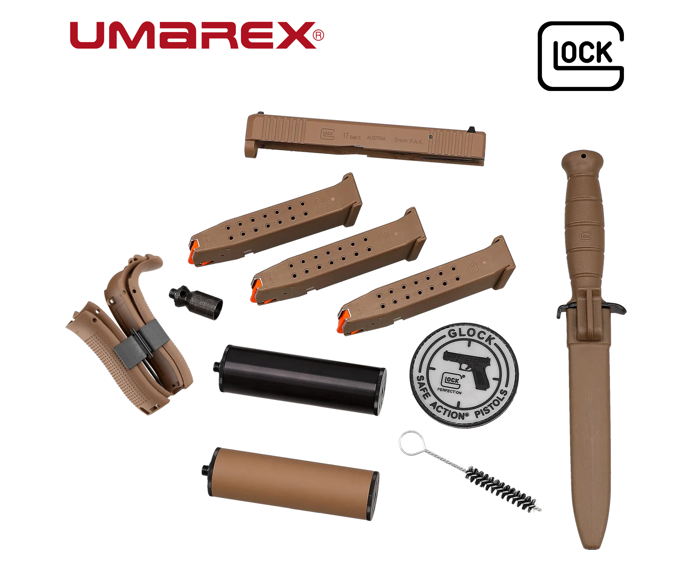 UMAREX GLOCK 17 Gen5 SV Double Set 9 mm P.A.K., Schwarz und Coyote – Bild 6