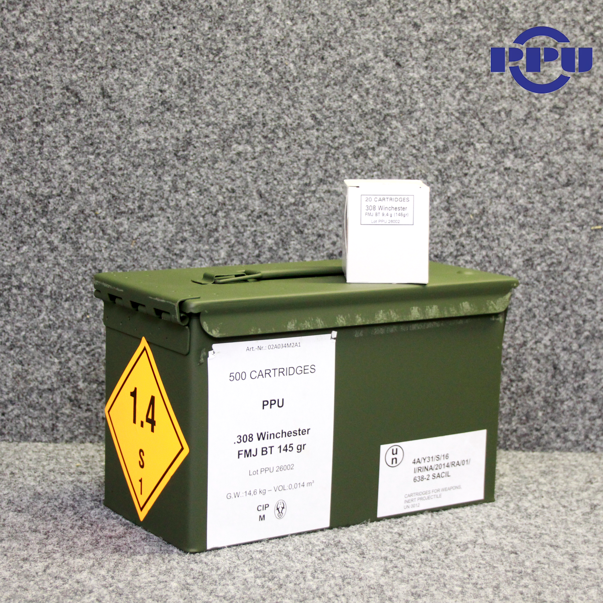 PPU .308 Win. 145gr FMJ BT – Bild 2