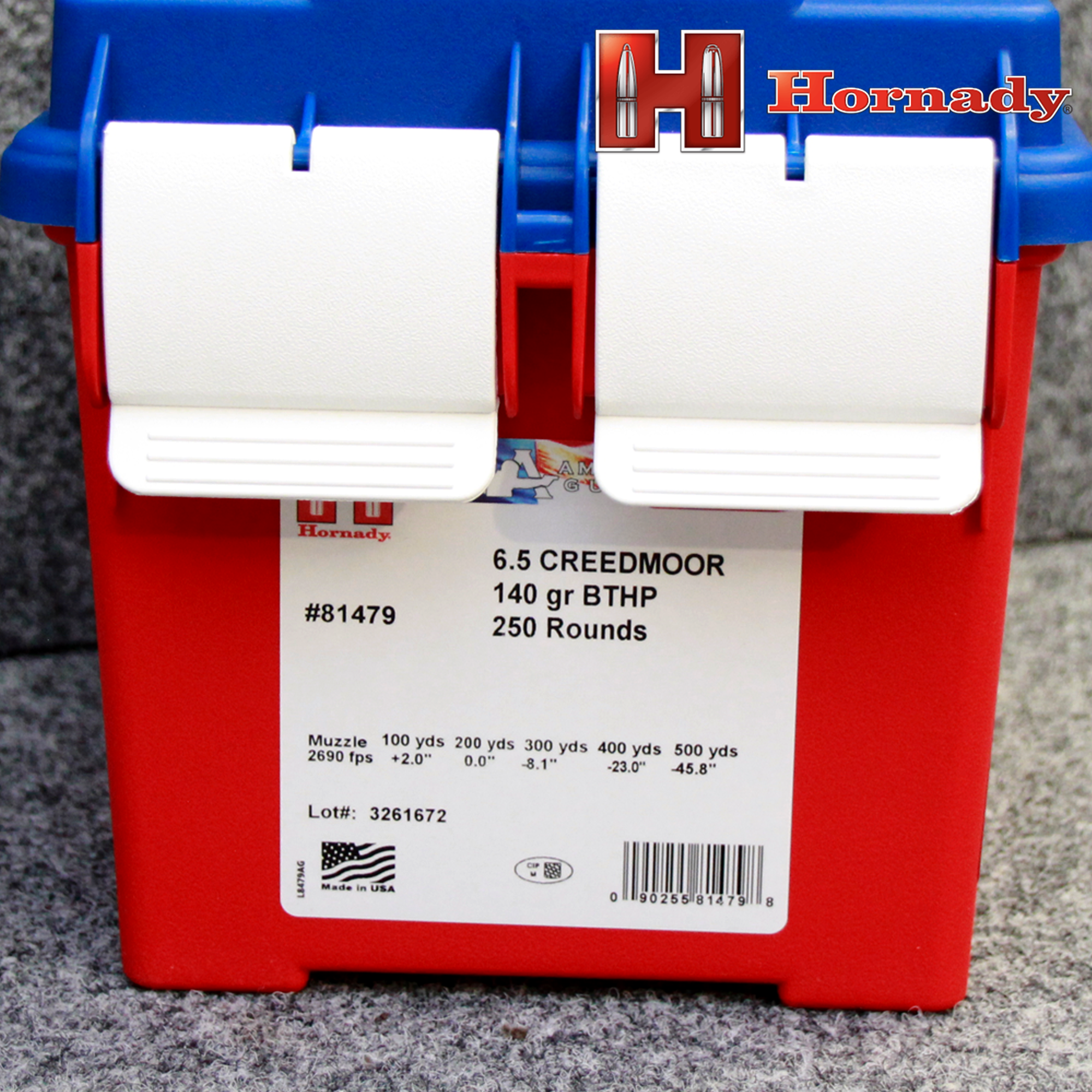 Hornady 6.5 Creedmoor 140gr BTHP – 250 Schuss Special Edition in robuster Munitionsbox (rot) mit Gratis-Cap – Bild 2